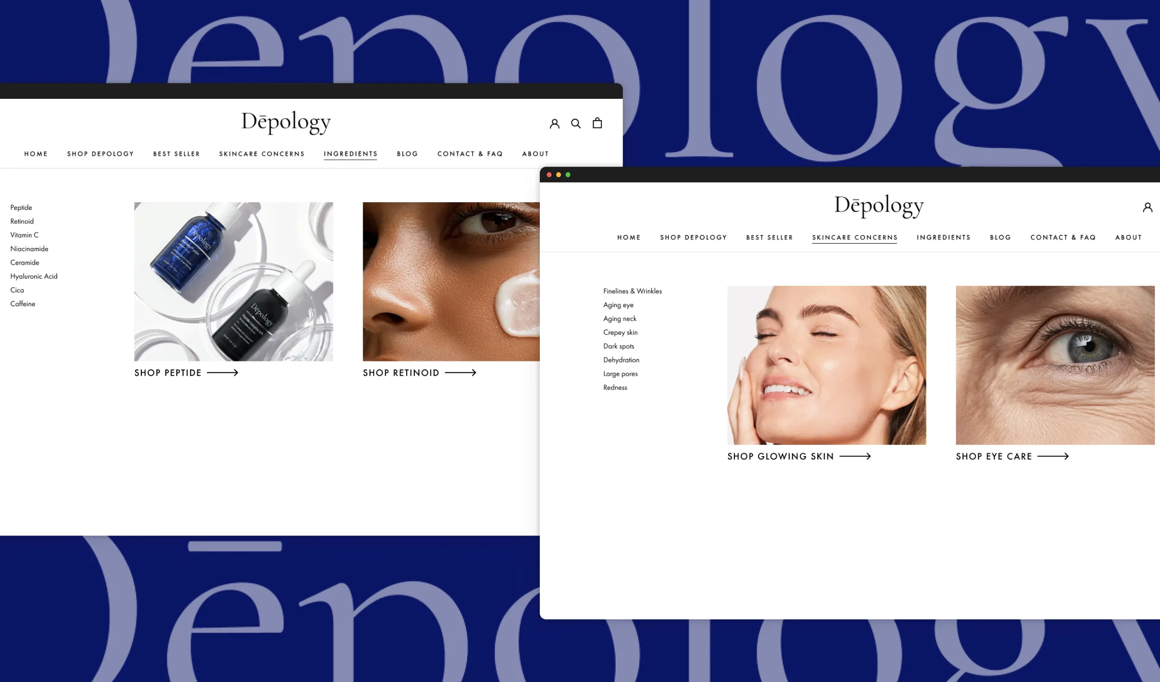 Dēpology mobile commerce design system preview