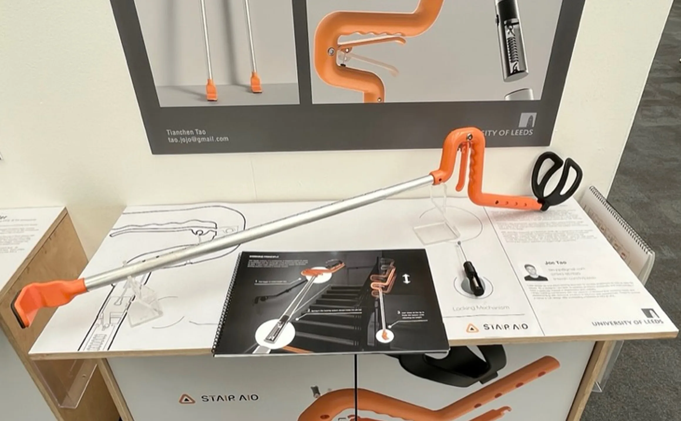 StairAID product prototype on a desk