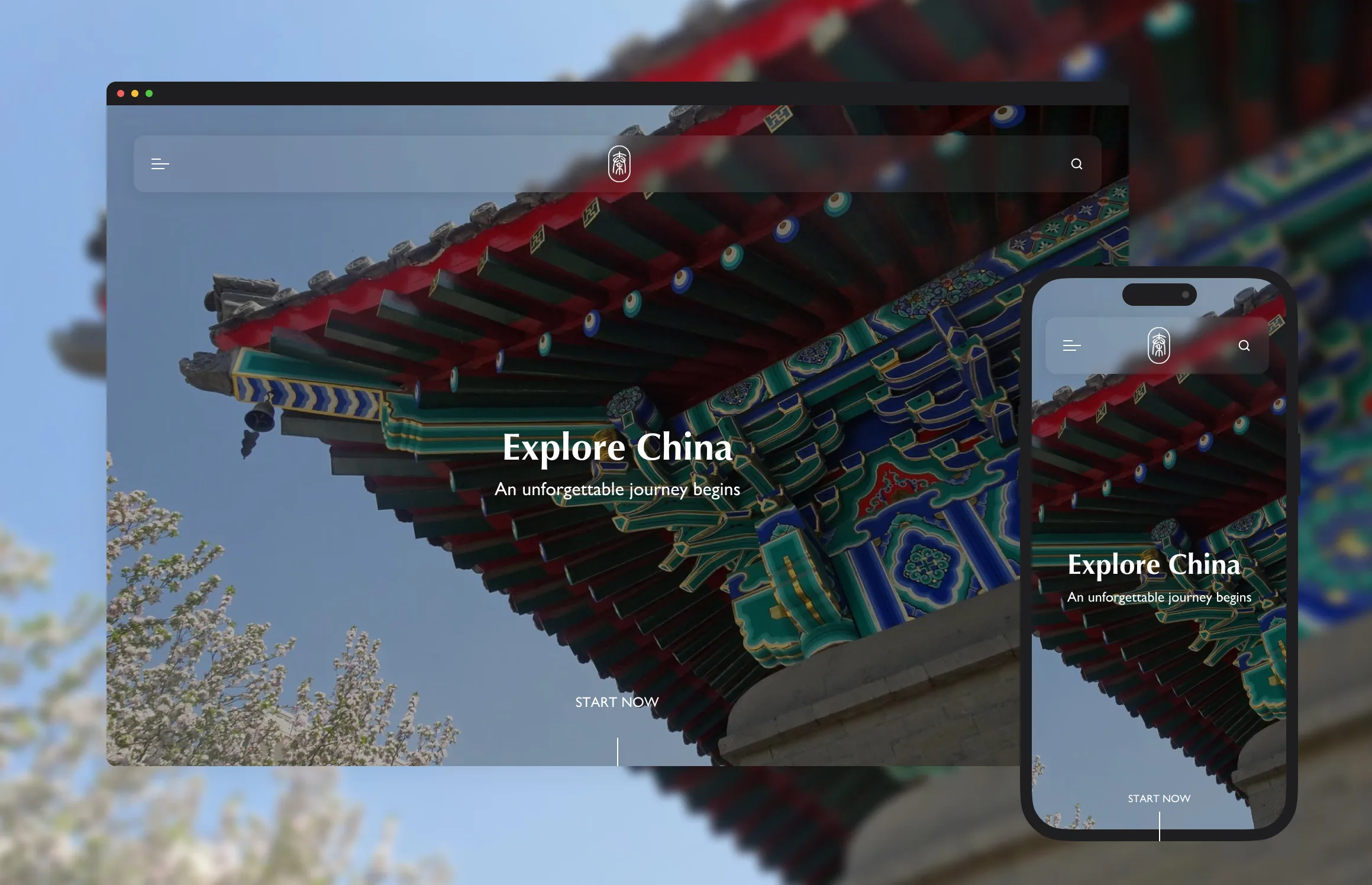 Travel to Qin responsive website preview