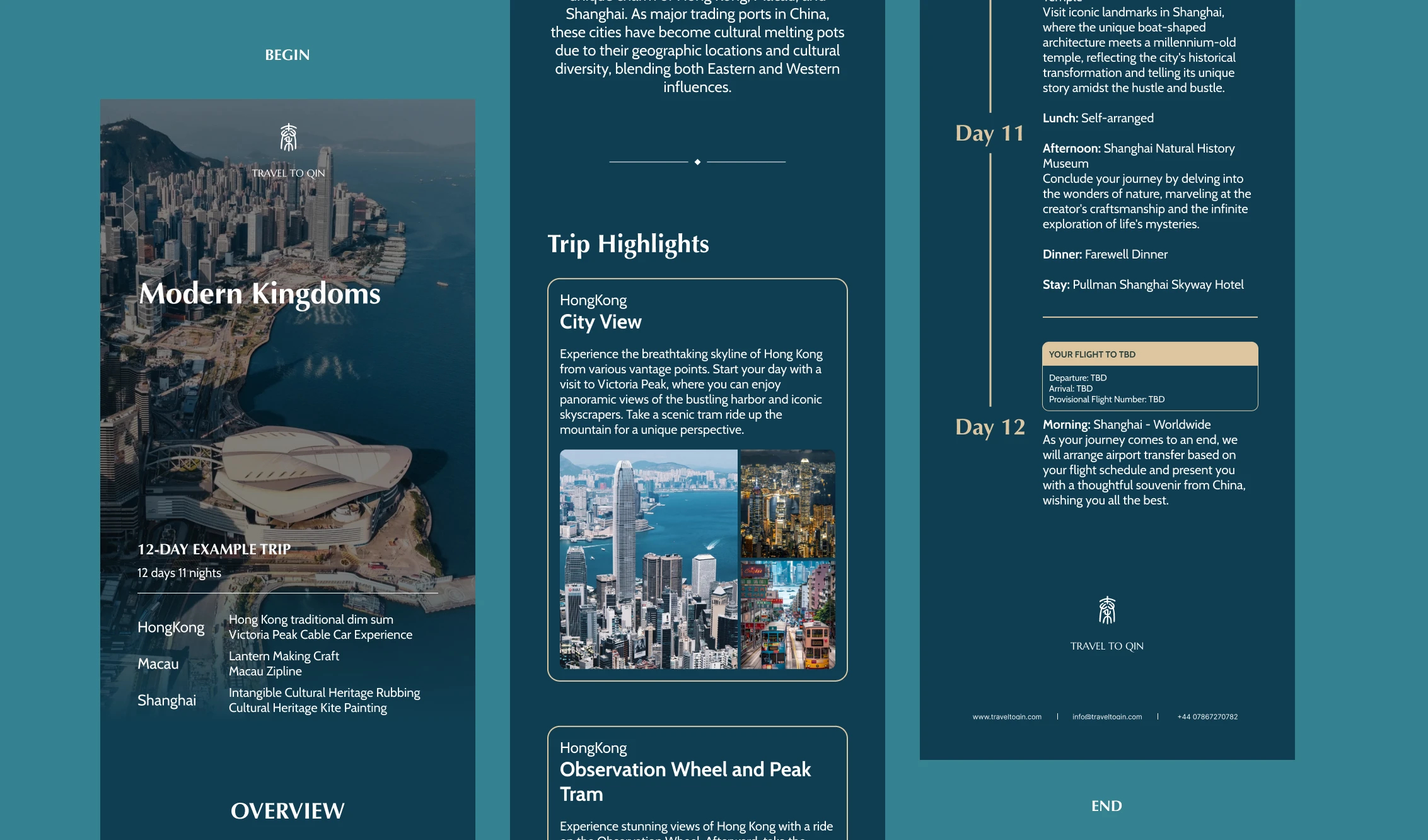 Travel to Qin itinerary digital brochure