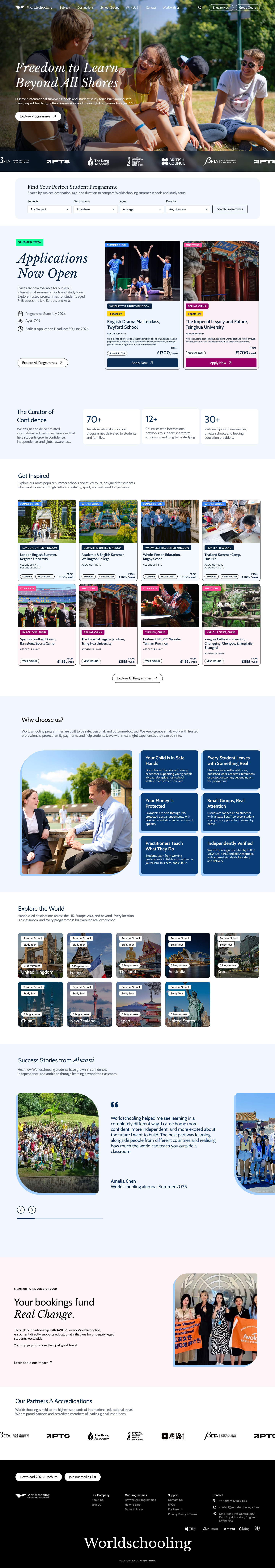 Full Worldschooling homepage upgrade showing the new product structure
